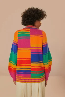 FARM Rio  Gilets<Cardigan en tricot à rayures audacieuses