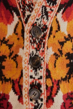 FARM Rio Gilets<Cardigan en tricot à tapisserie d'hiver sable