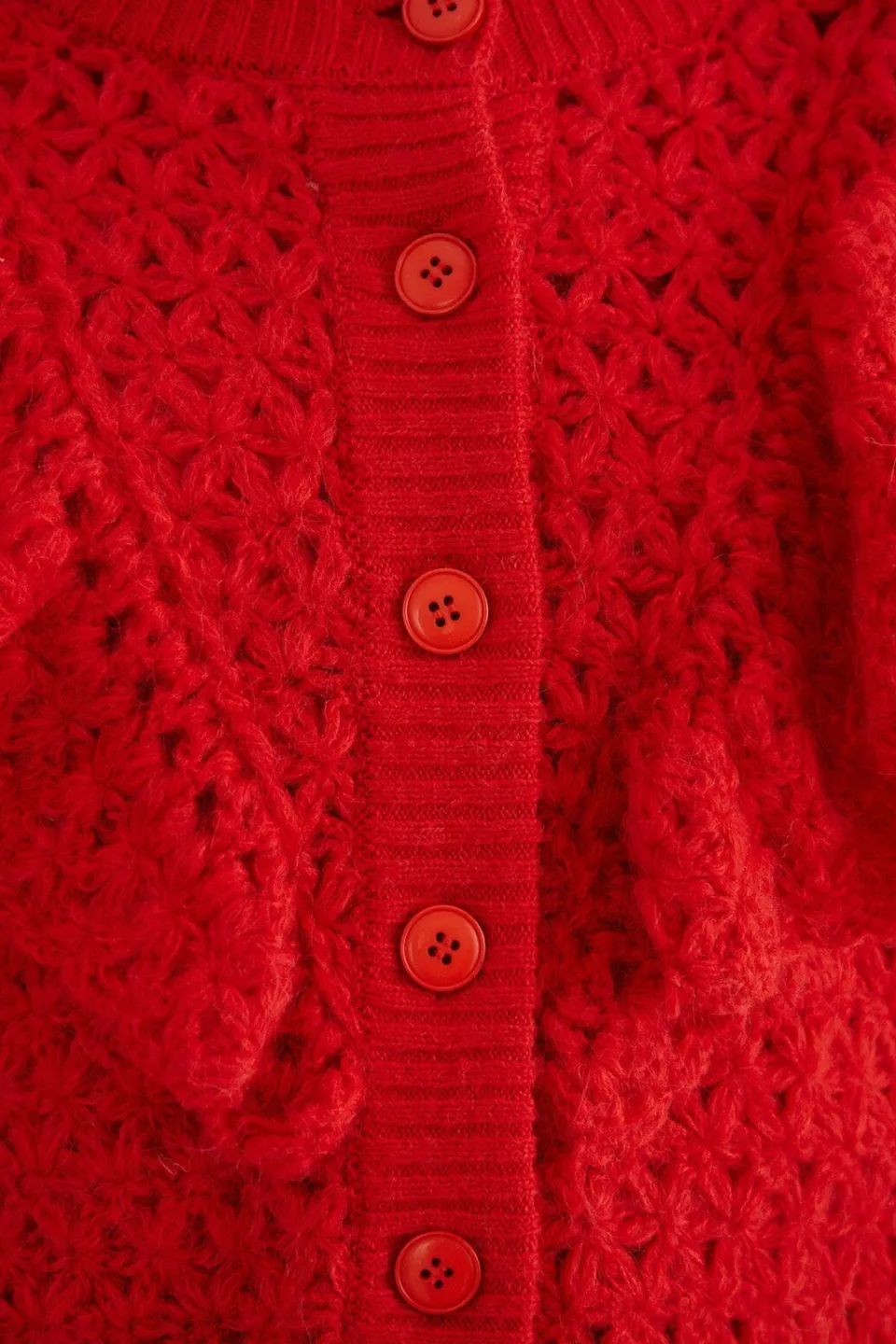 FARM Rio Gilets<Cardigan en tricot à texture de fleur rouge
