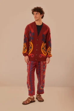 FARM Rio  Gilets<Cardigan en tricot ananas rouge
