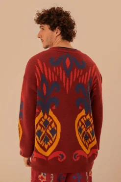 FARM Rio  Gilets<Cardigan en tricot ananas rouge