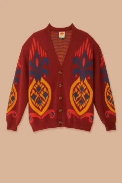 FARM Rio  Gilets<Cardigan en tricot ananas rouge