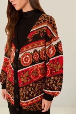 FARM Rio  Gilets<Cardigan en tricot crème à carreaux Ainika