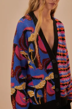 FARM Rio  Gilets<Cardigan en tricot de champignons mélangés