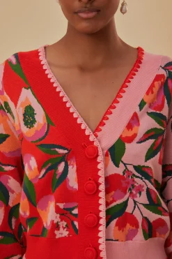 FARM Rio  Gilets<Cardigan en tricot de papaye mélangée