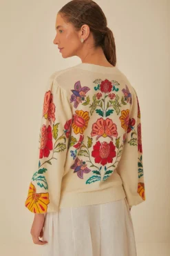 FARM Rio Gilets<Cardigan en tricot insectes floraux