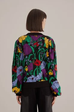 FARM Rio  Gilets|Robes Midi<Cardigan en tricot noir Bucolic Garden