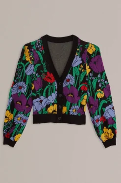 FARM Rio  Gilets|Robes Midi<Cardigan en tricot noir Bucolic Garden