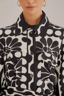 FARM Rio  Robes Midi<Chemise noire en viscose Palermo Lenzing™ Ecovero™