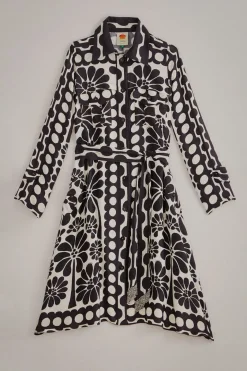 FARM Rio Robes Midi<Chemise noire en viscose Palermo Lenzing™ Ecovero™