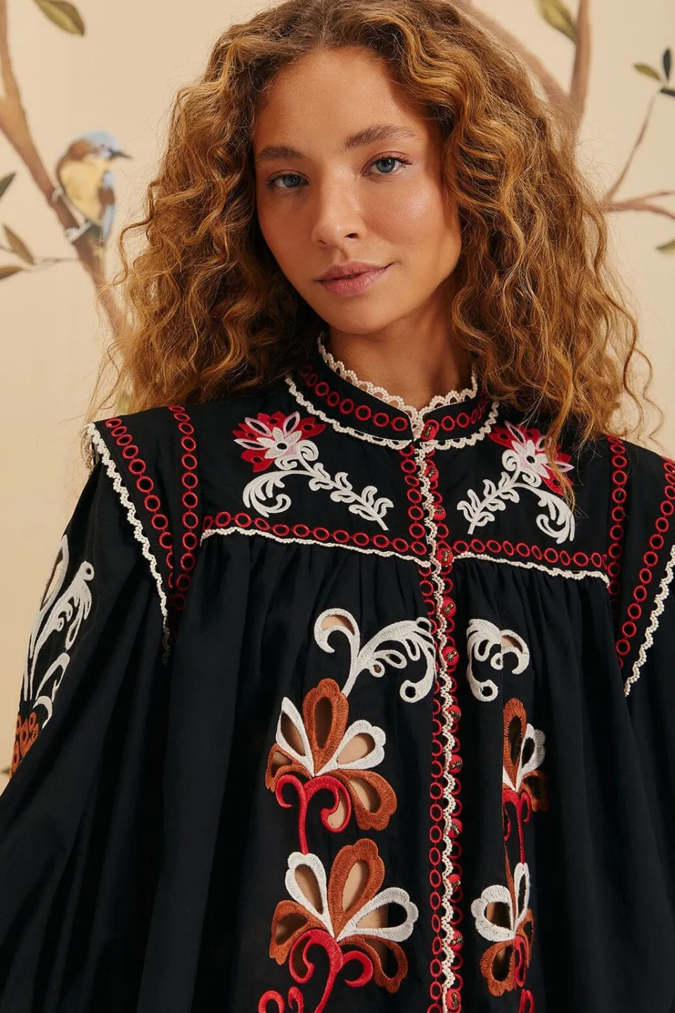 FARM Rio Chemisiers<Chemisier Richilieu Mandala Noir Cajou