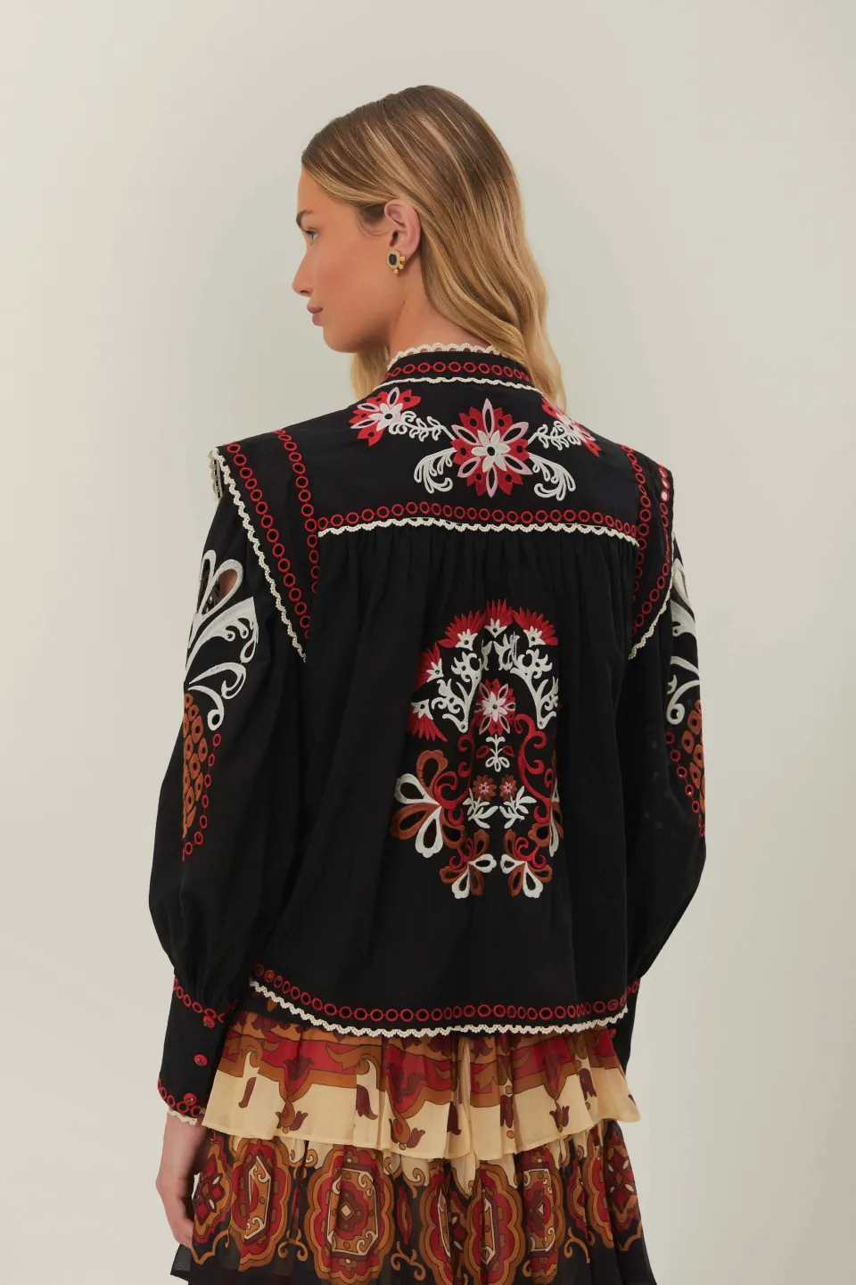 FARM Rio Chemisiers<Chemisier Richilieu Mandala Noir Cajou