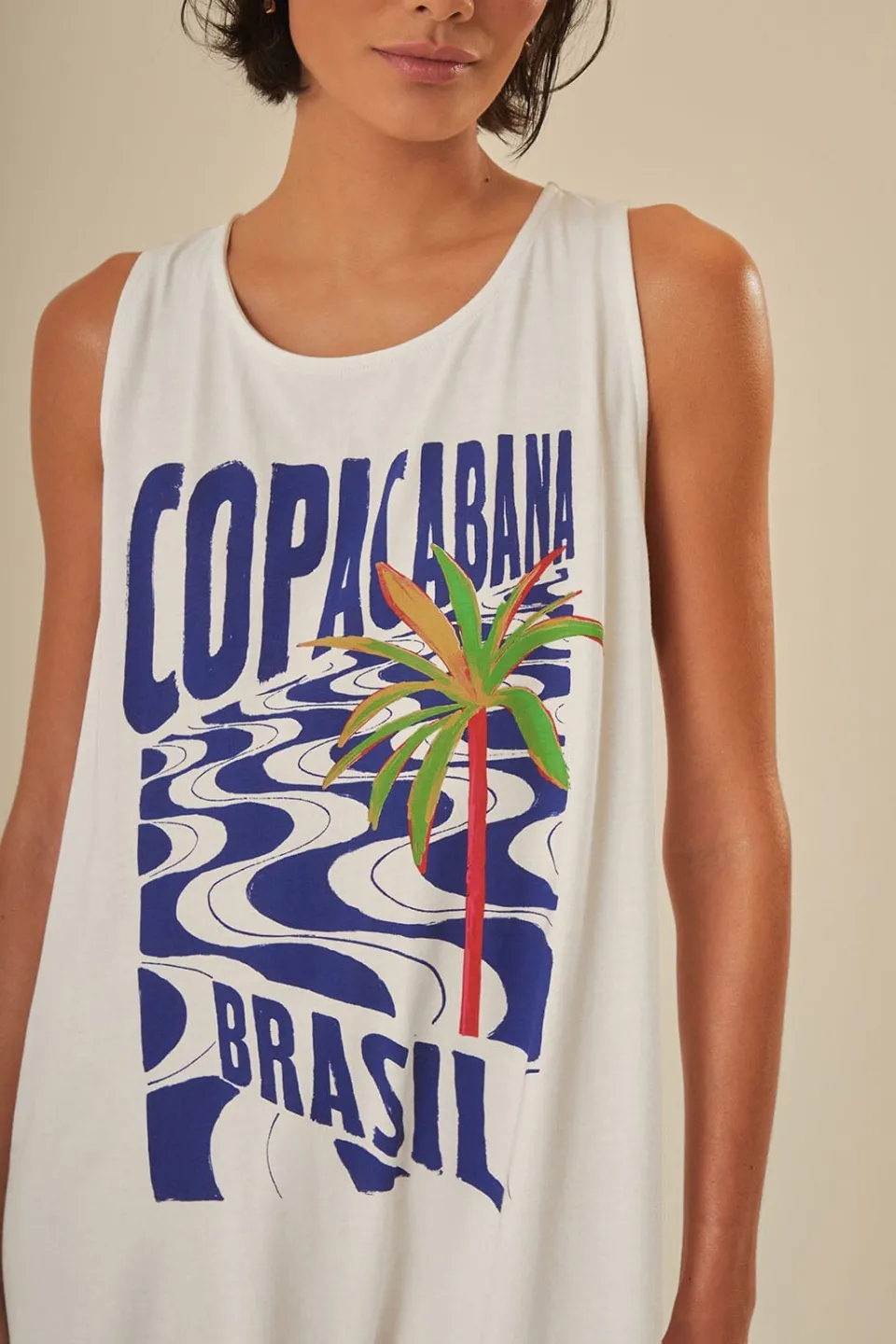 FARM Rio Combinaisons<Combinaison en jersey Copacabana blanc cassé