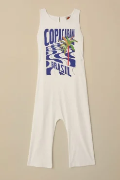 FARM Rio Combinaisons<Combinaison en jersey Copacabana blanc cassé