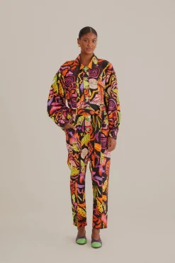 FARM Rio Combinaisons|Robes Midi<Combinaison noire de jardin psychédélique