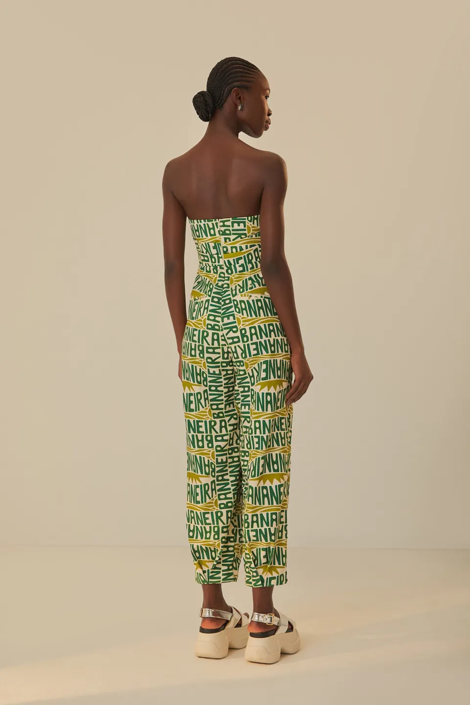 FARM Rio Combinaisons<Combinaison sans bretelles Off-White Banana Typographie