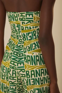 FARM Rio Combinaisons<Combinaison sans bretelles Off-White Banana Typographie