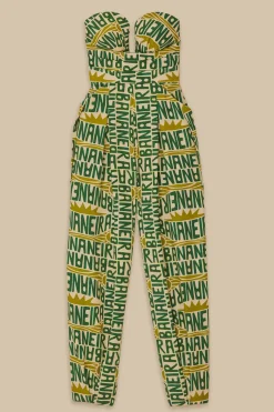 FARM Rio Combinaisons<Combinaison sans bretelles Off-White Banana Typographie