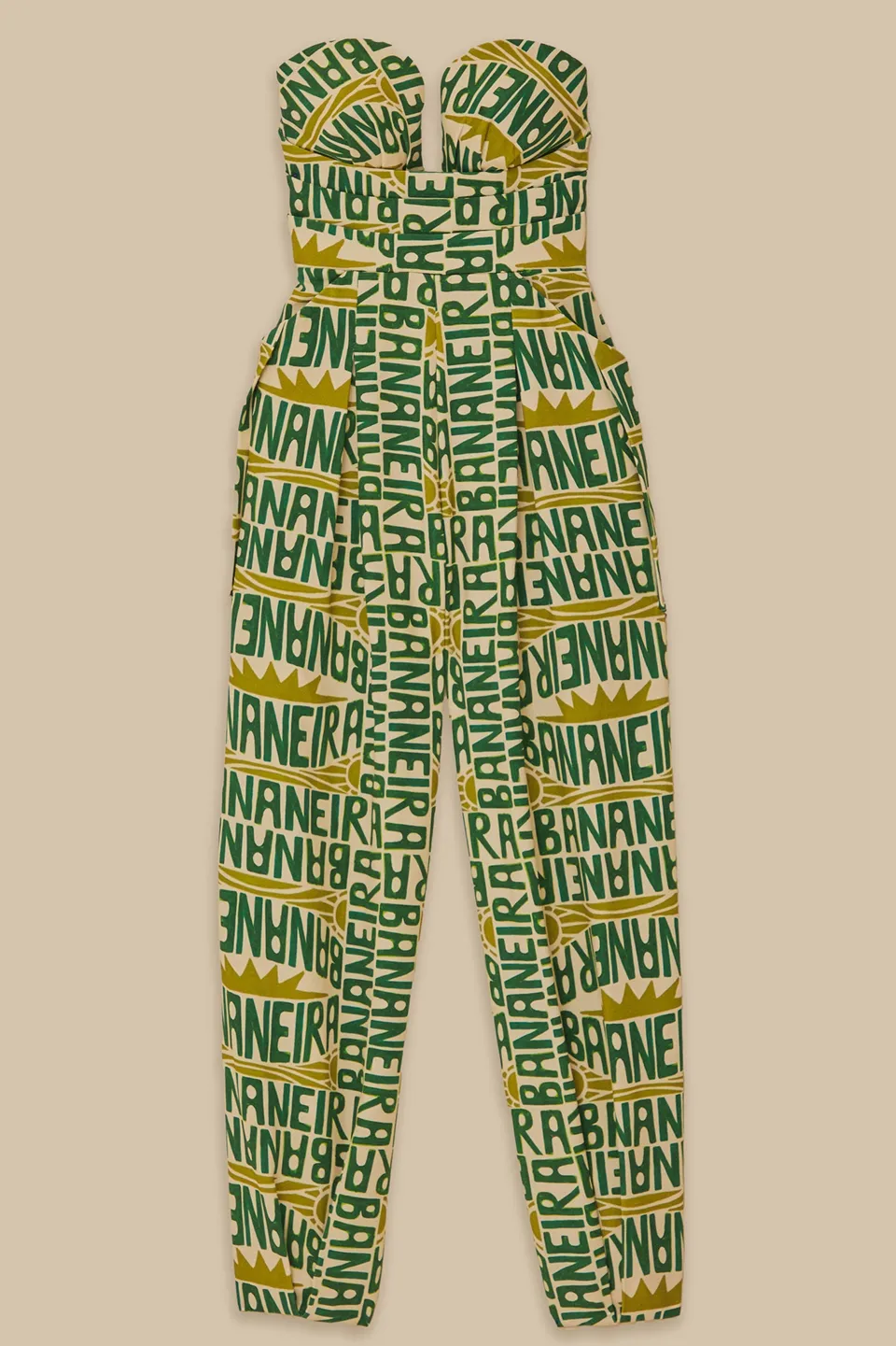 FARM Rio Combinaisons<Combinaison sans bretelles Off-White Banana Typographie