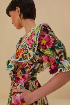 FARM Rio  Combinaison Courte<Combishort à fleurs peintes blanc cassé