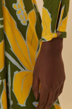 FARM Rio Robes Longues<Foliage Sketch - Robe longue verte à col en V