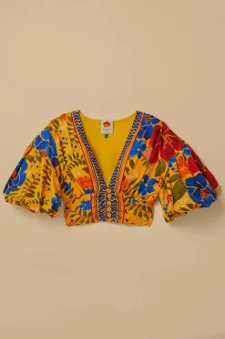 FARM Rio  Hauts Courts<Haut court jaune Floral Yard Lenzing™ Ecovero™ Euroflax™
