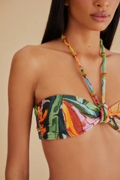 FARM Rio  Bikinis|Hauts Courts<Haut de bikini à feuillage de banane
