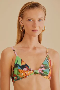 FARM Rio  Bikinis|Hauts Courts<Haut de bikini à nœud feuillage banane