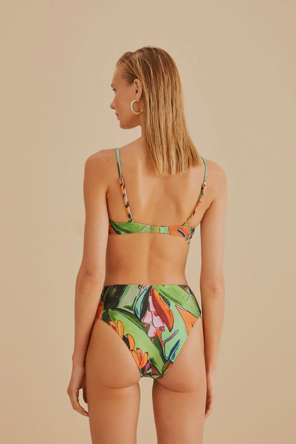 FARM Rio Bikinis|Hauts Courts<Haut de bikini à nœud feuillage banane