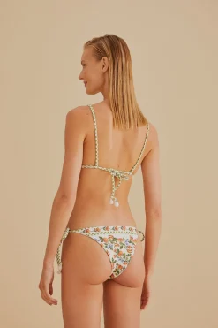 FARM Rio  Bikinis|Hauts Courts<Haut de bikini blanc Banana Vitamin noué sur les côtés