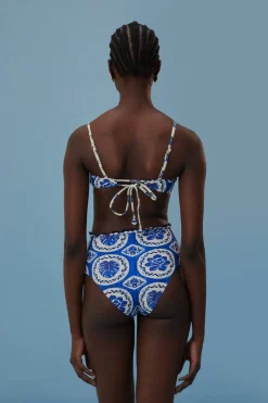 FARM Rio  Bikinis|Hauts Courts<Haut de bikini bleu Tile Dream