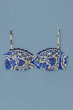 FARM Rio  Bikinis|Hauts Courts<Haut de bikini bleu Tile Dream