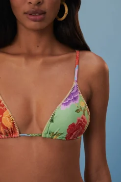 FARM Rio  Bikinis|Hauts Courts<Haut de bikini noué sur le côté avec foulards à fleurs