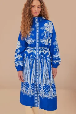 FARM Rio  Imperméables Et Parapluies|Manteaux<Imperméable Maxi Elegance Blue Macaw
