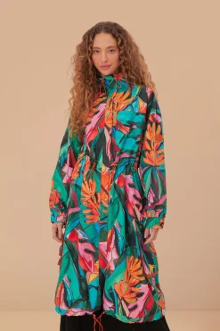 FARM Rio  Imperméables Et Parapluies|Manteaux<Imperméable Maxi Feuillage Banane Vert