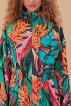 FARM Rio  Imperméables Et Parapluies|Manteaux<Imperméable Maxi Feuillage Banane Vert