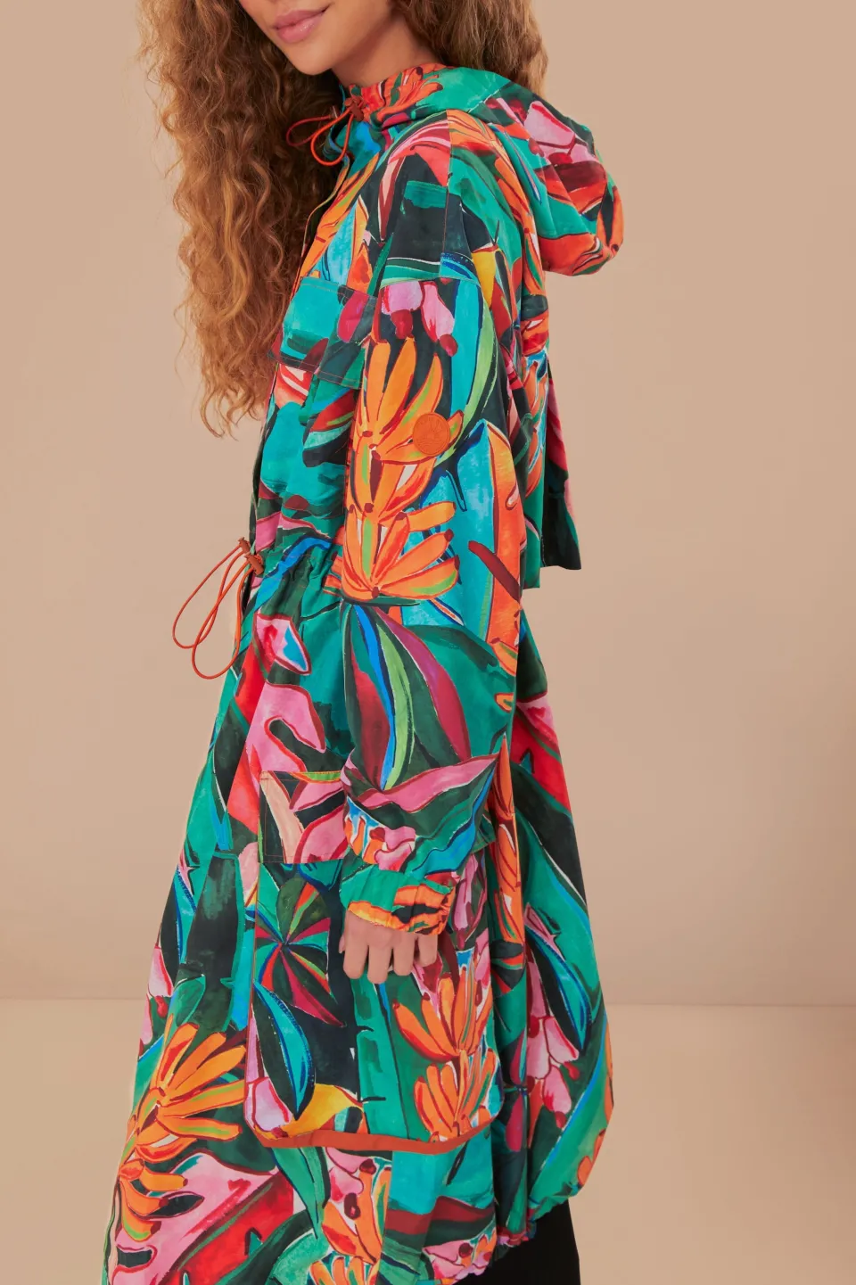 FARM Rio Imperméables Et Parapluies|Manteaux<Imperméable Maxi Feuillage Banane Vert