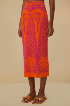 FARM Rio  Jupes<Jupe en tricot rose Macaw Elegance