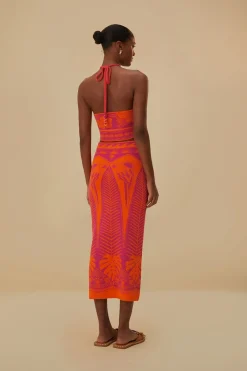 FARM Rio  Jupes<Jupe en tricot rose Macaw Elegance