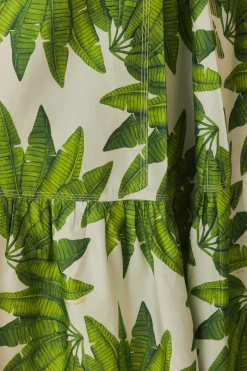 FARM Rio  Jupes<Jupe longue en coton biologique Off-White Palm Fan