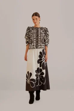 FARM Rio  Jupes|Robes Courtes<Jupe longue Palermo noire