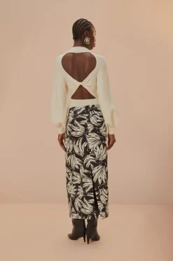 FARM Rio  Jupes<Jupe longue taille basse noire Bossa Banana