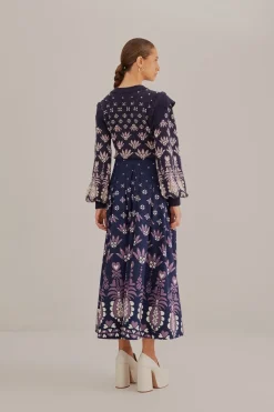 FARM Rio  Jupes<Jupe midi Ainika Martina bleu foncé