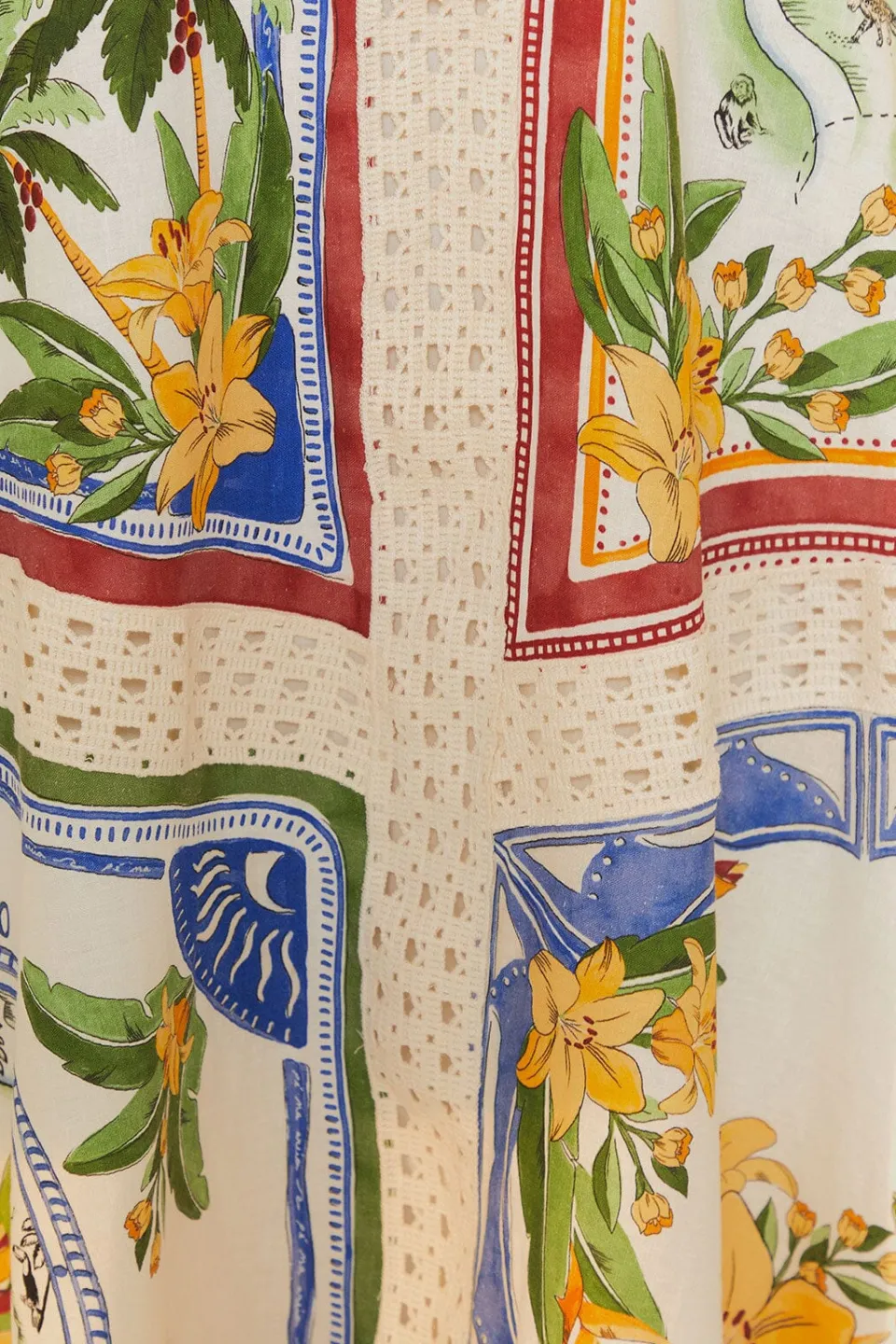 FARM Rio Jupes<Jupe midi blanc cassé Destination tropicale LENZING™ ECOVERO™ Euroflax