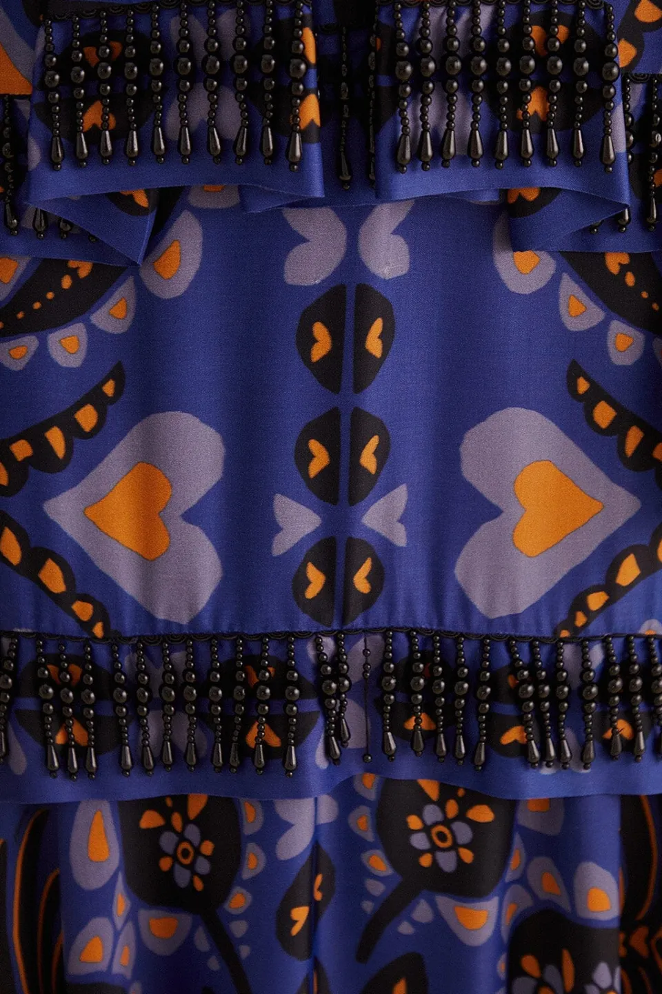 FARM Rio Jupes<Jupe midi bleue à perles et foulard Martina