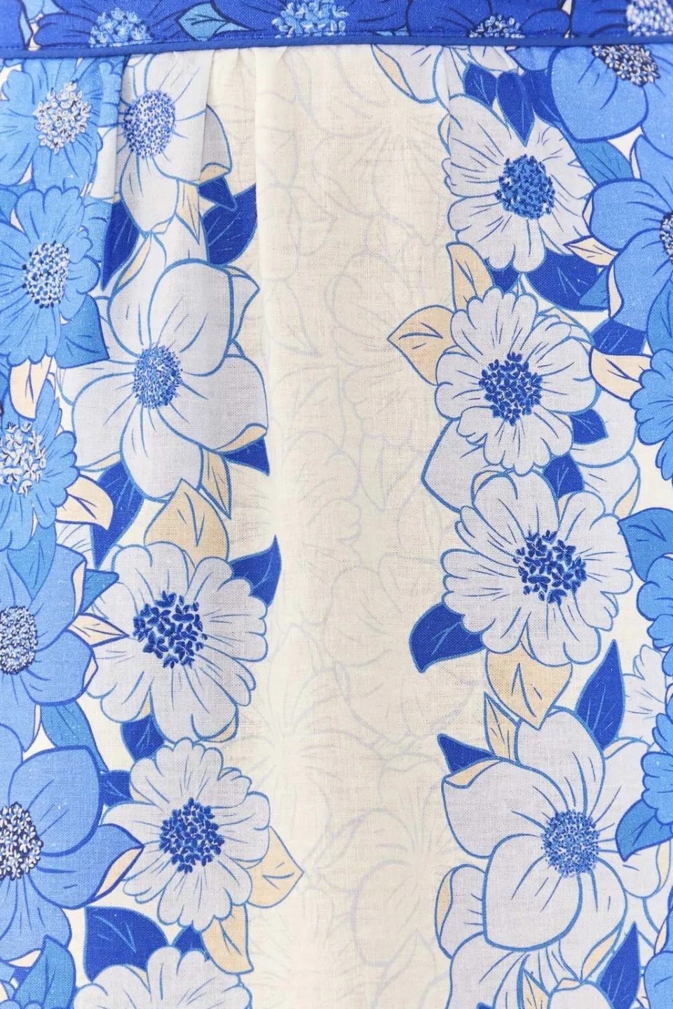 FARM Rio Jupes<Jupe midi bleue à rayures et fleurs