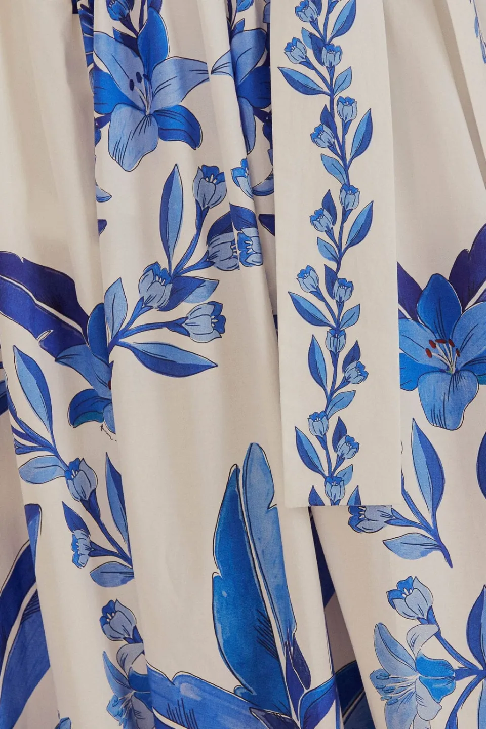 FARM Rio Jupes<Jupe midi en coton biologique Off-White Blue Yard
