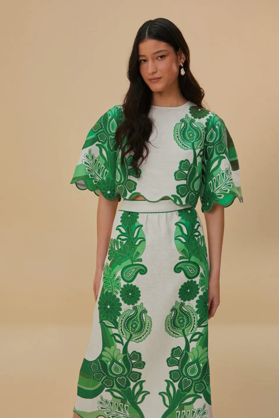 FARM Rio Jupes<Jupe midi Euroflax™ Festival de couleurs vertes