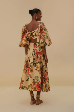 FARM Rio  Jupes<Jupe midi Euroflax™ Sable Delicate Garden