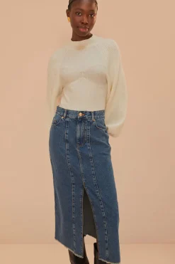 FARM Rio  Jupes<Jupe mi-longue taille basse en jean